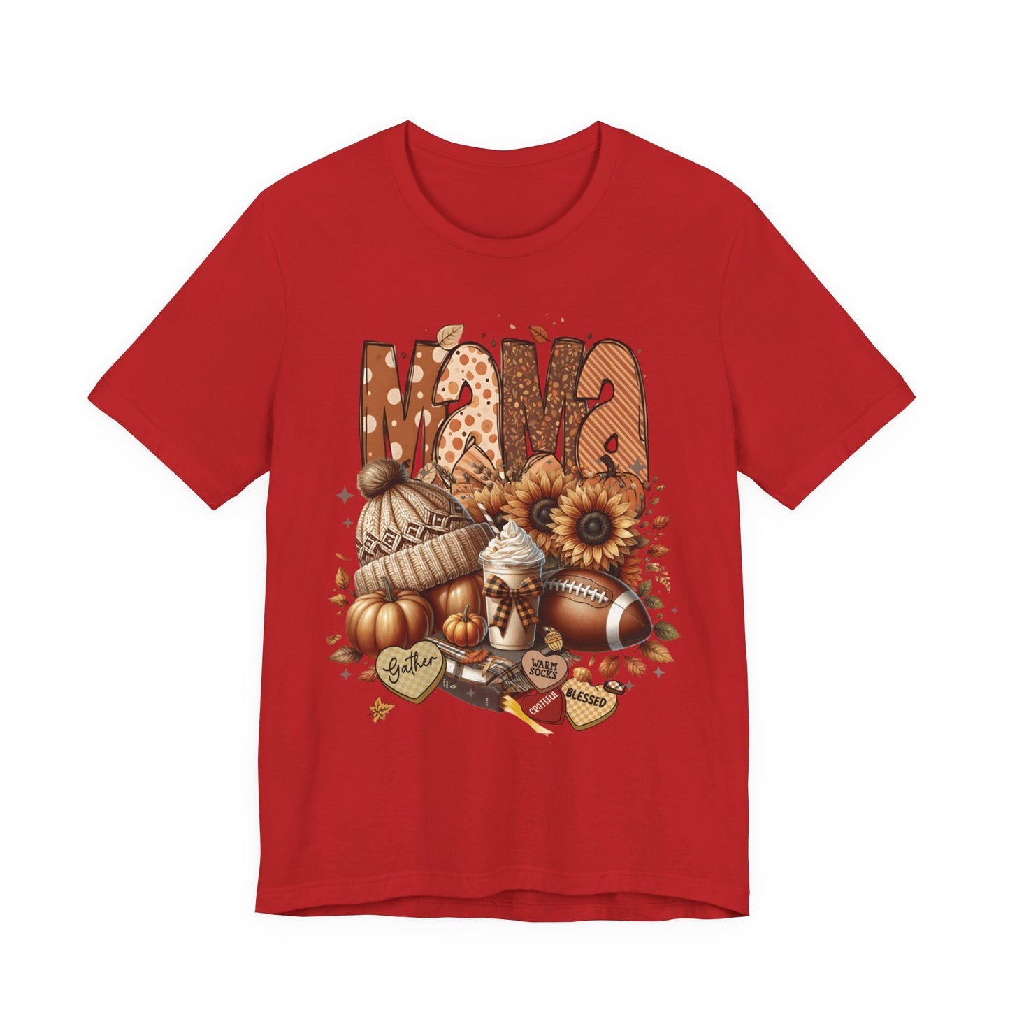 “Thankful Mama” Fall Graphic Tee – Cozy Shirt for Moms | Family, Football & Holiday Vibes