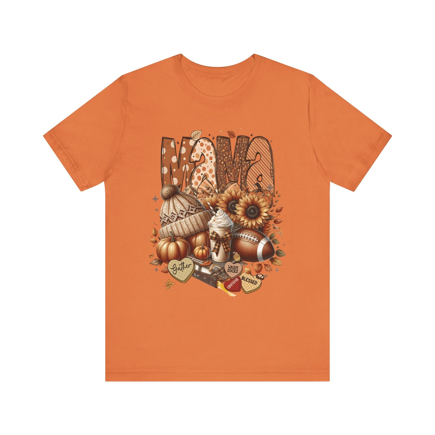 “Thankful Mama” Fall Graphic Tee – Cozy Shirt for Moms | Family, Football & Holiday Vibes