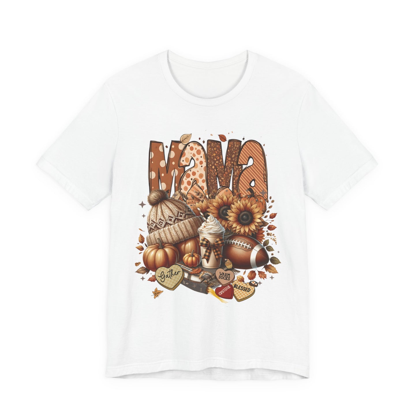 “Thankful Mama” Fall Graphic Tee – Cozy Shirt for Moms | Family, Football & Holiday Vibes
