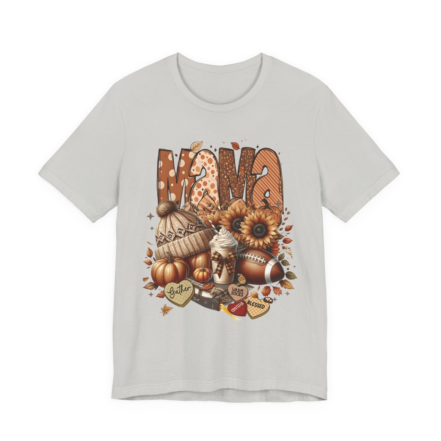“Thankful Mama” Fall Graphic Tee – Cozy Shirt for Moms | Family, Football & Holiday Vibes