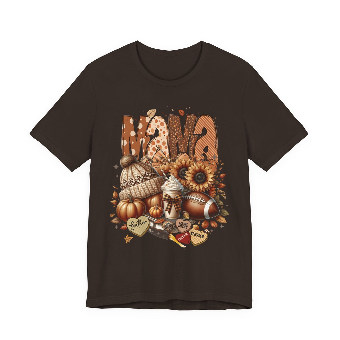 “Thankful Mama” Fall Graphic Tee – Cozy Shirt for Moms | Family, Football & Holiday Vibes