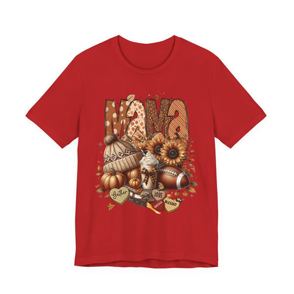 “Thankful Mama” Fall Graphic Tee – Cozy Shirt for Moms | Family, Football & Holiday Vibes