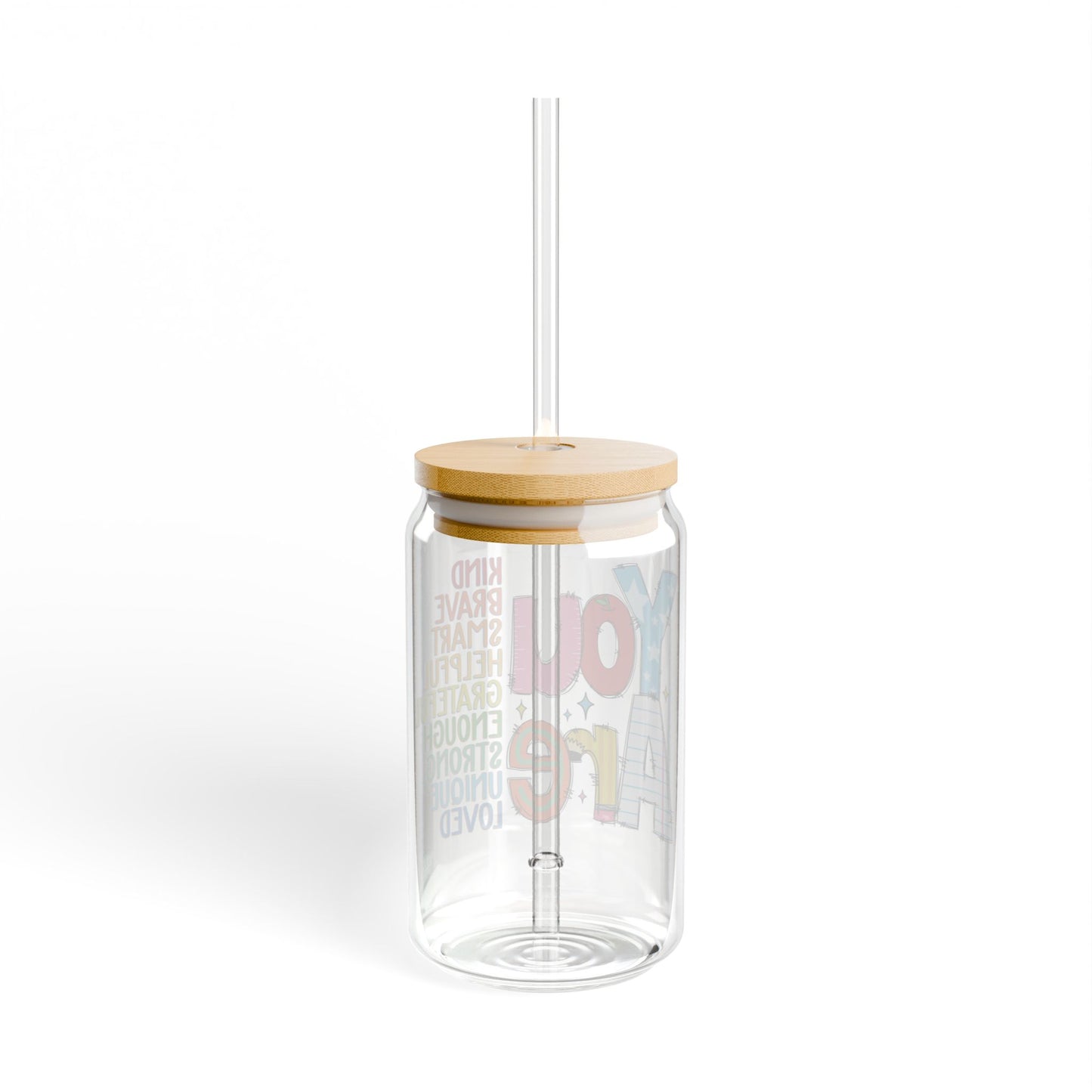 🌿 YOU ARE... 16oz Glass Sipper – Pure Hydration. Pure Identity.