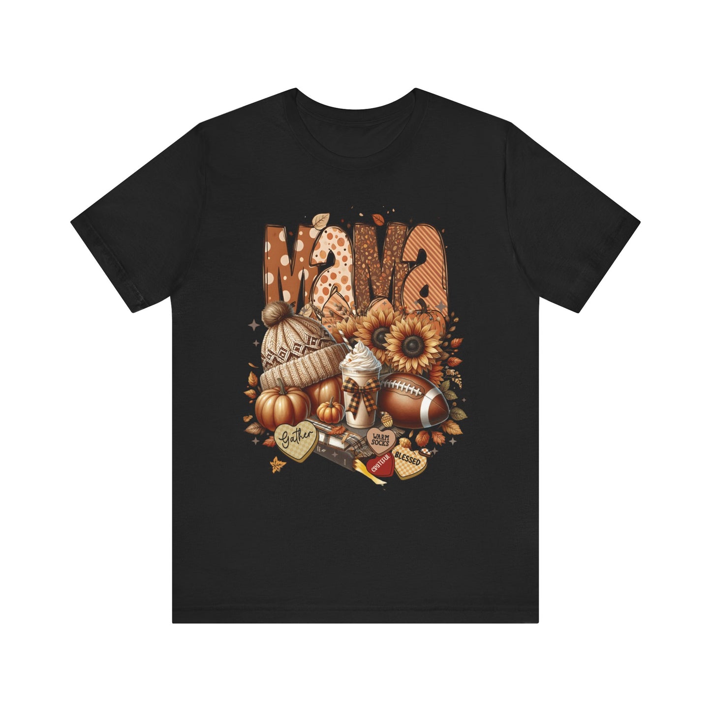 “Thankful Mama” Fall Graphic Tee – Cozy Shirt for Moms | Family, Football & Holiday Vibes