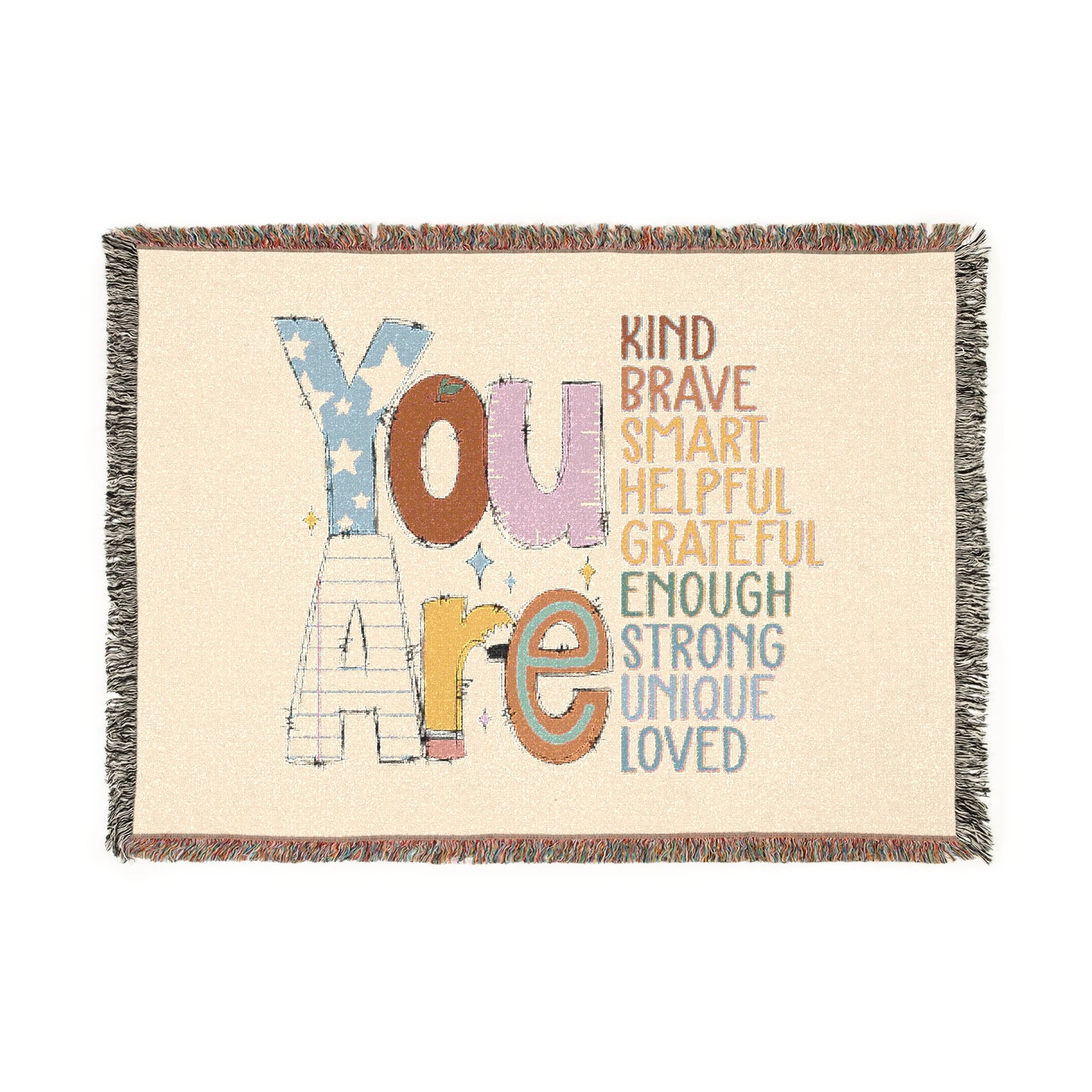 🧶 YOU ARE... Woven Blanket – Wrap Yourself in Meaning