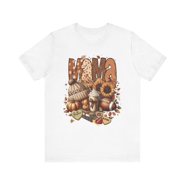“Thankful Mama” Fall Graphic Tee – Cozy Shirt for Moms | Family, Football & Holiday Vibes
