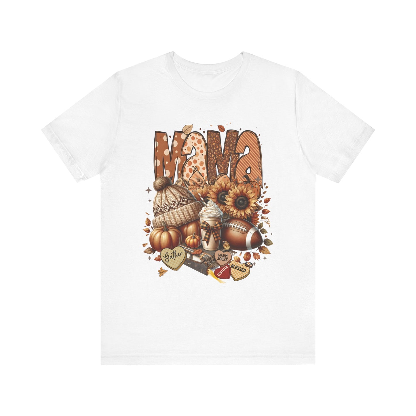 “Thankful Mama” Fall Graphic Tee – Cozy Shirt for Moms | Family, Football & Holiday Vibes