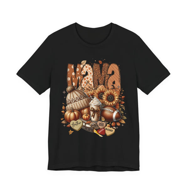 “Thankful Mama” Fall Graphic Tee – Cozy Shirt for Moms | Family, Football & Holiday Vibes