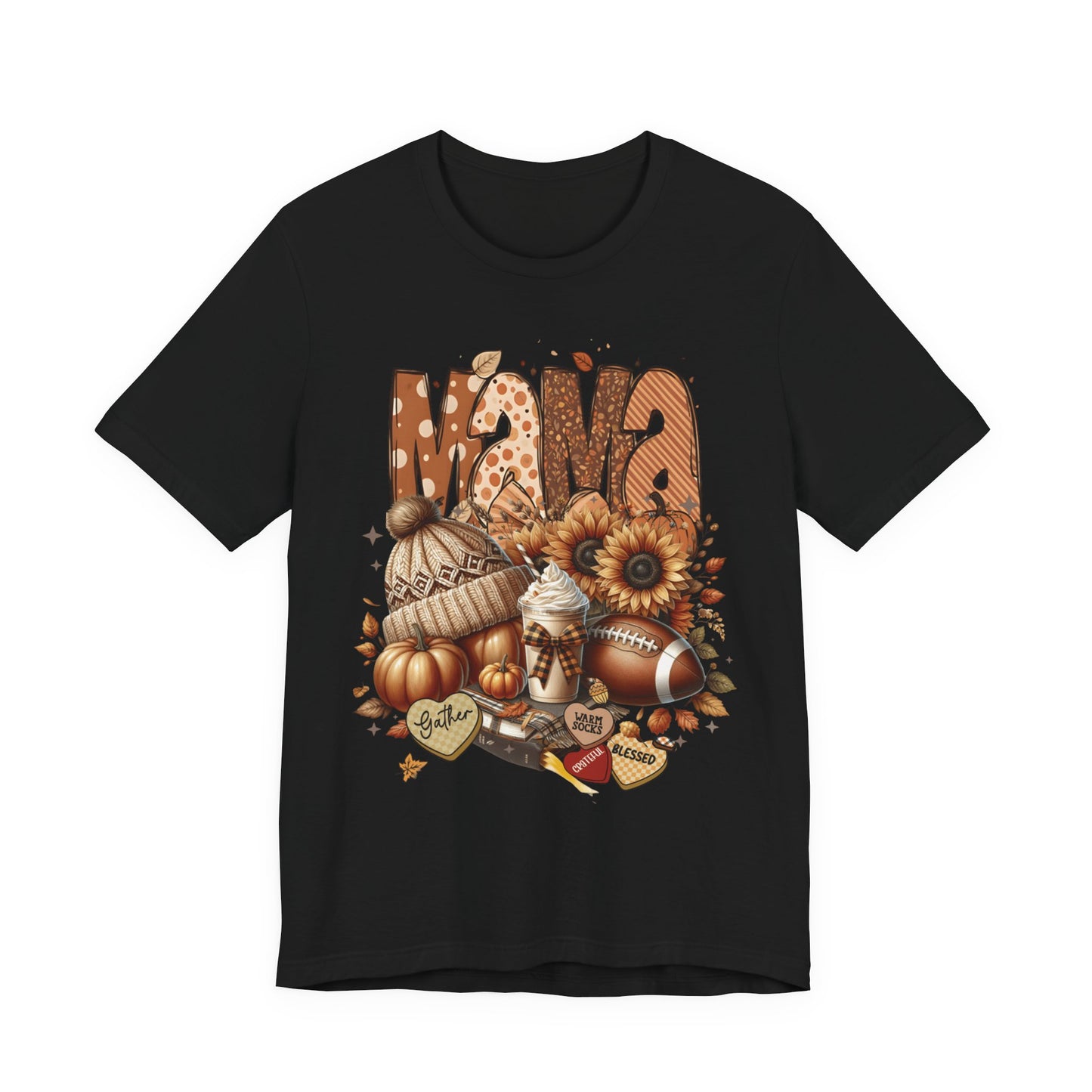 “Thankful Mama” Fall Graphic Tee – Cozy Shirt for Moms | Family, Football & Holiday Vibes