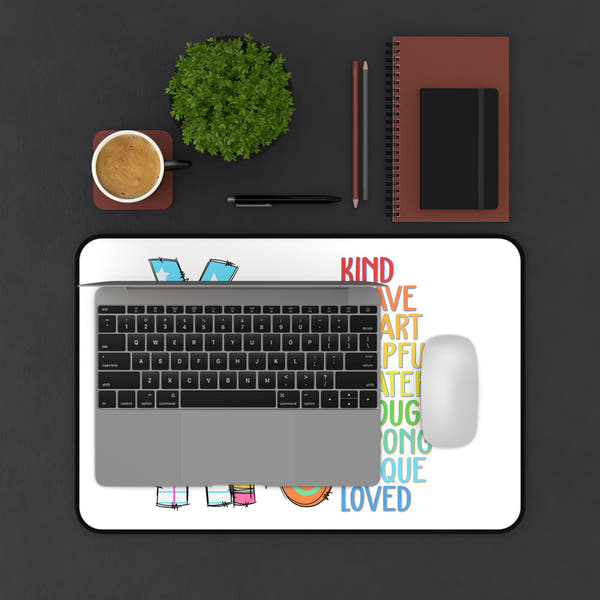 Inspirational Desk Mat - You Are Kind, Brave, Smart, Unique Gift for Office Decor, Motivational Home Office Accessory, Teacher Appreciation