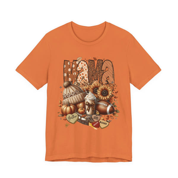“Thankful Mama” Fall Graphic Tee – Cozy Shirt for Moms | Family, Football & Holiday Vibes